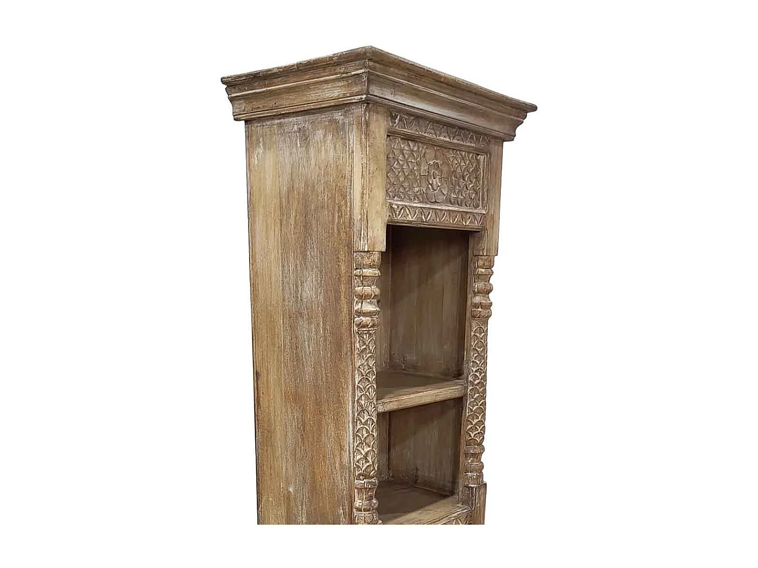 Estante artesanal em madeira castanha 57x38x180 cm