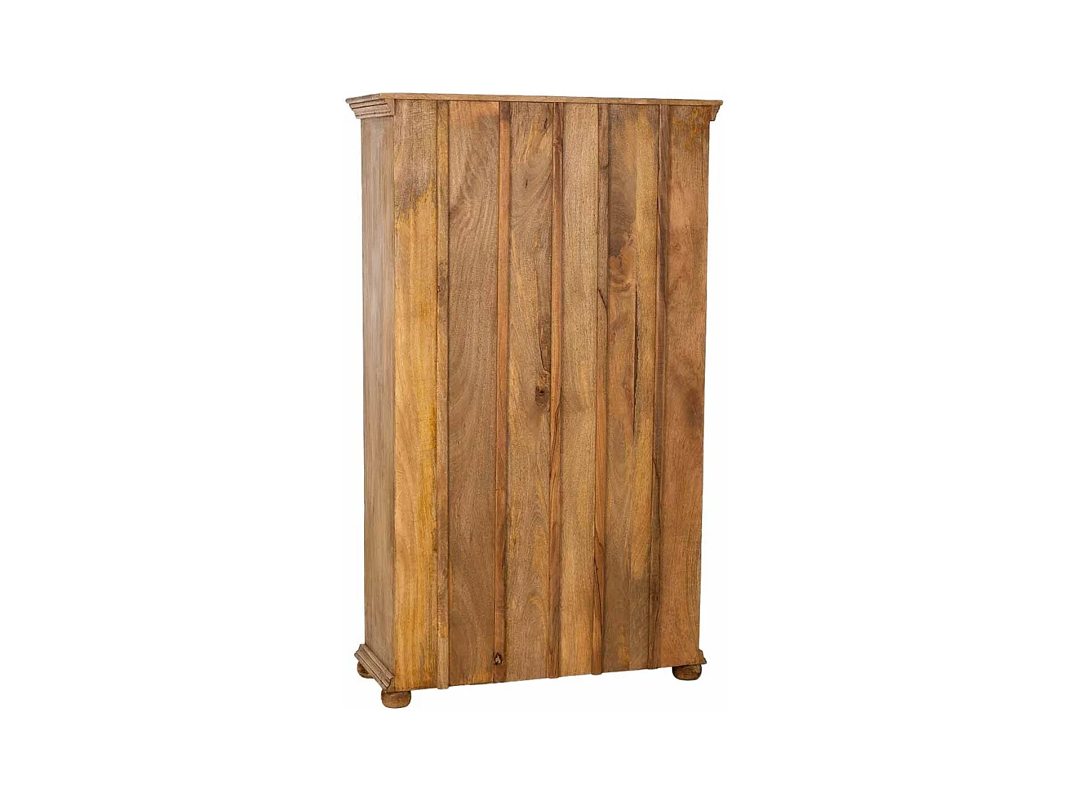 Estante artesanal em madeira castanha com 4 prateleiras, 106x43x180cm