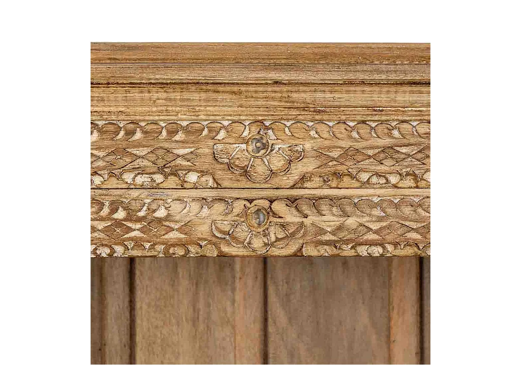 Estante artesanal em madeira castanha com 4 prateleiras, 106x43x180cm