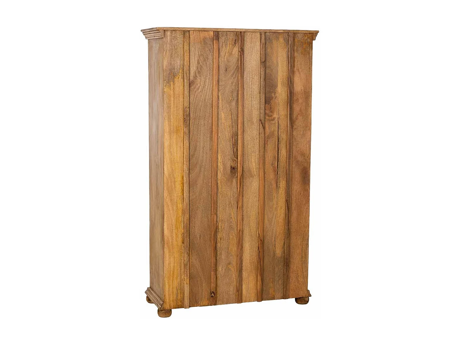 Estante artesanal em madeira castanha com 4 prateleiras, 106x43x180cm