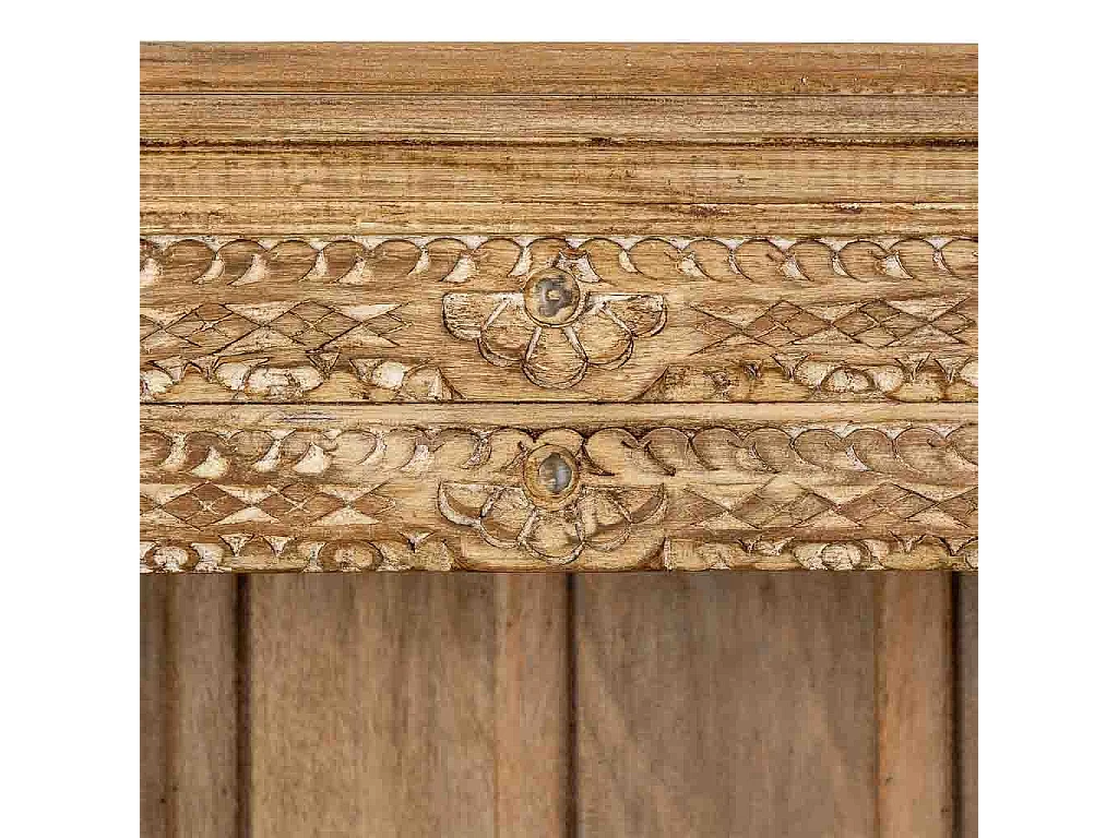 Estante artesanal em madeira castanha com 4 prateleiras, 106x43x180cm