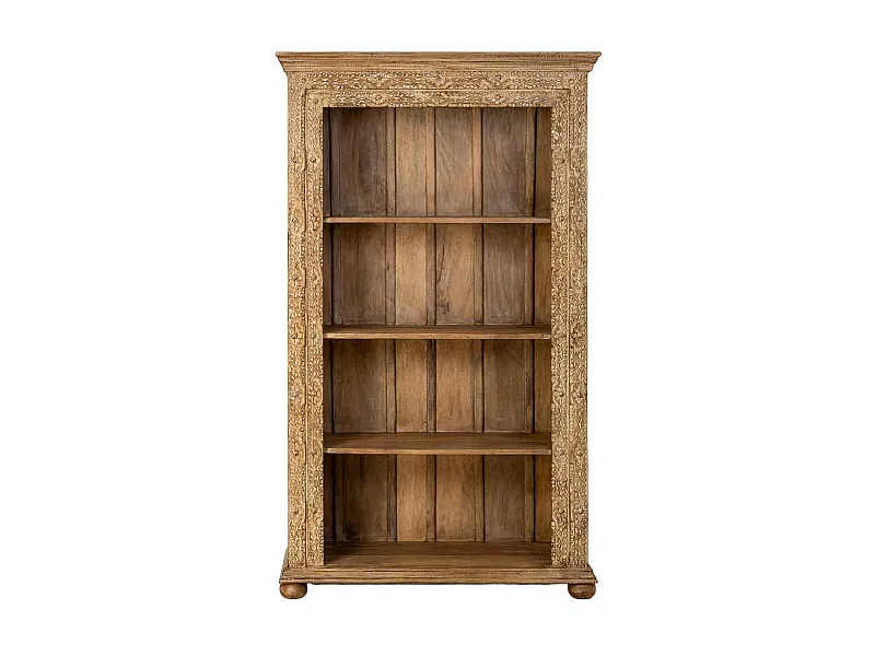 Estantería de Madera artesanal marrón con 4 baldas 106x43x180h cm