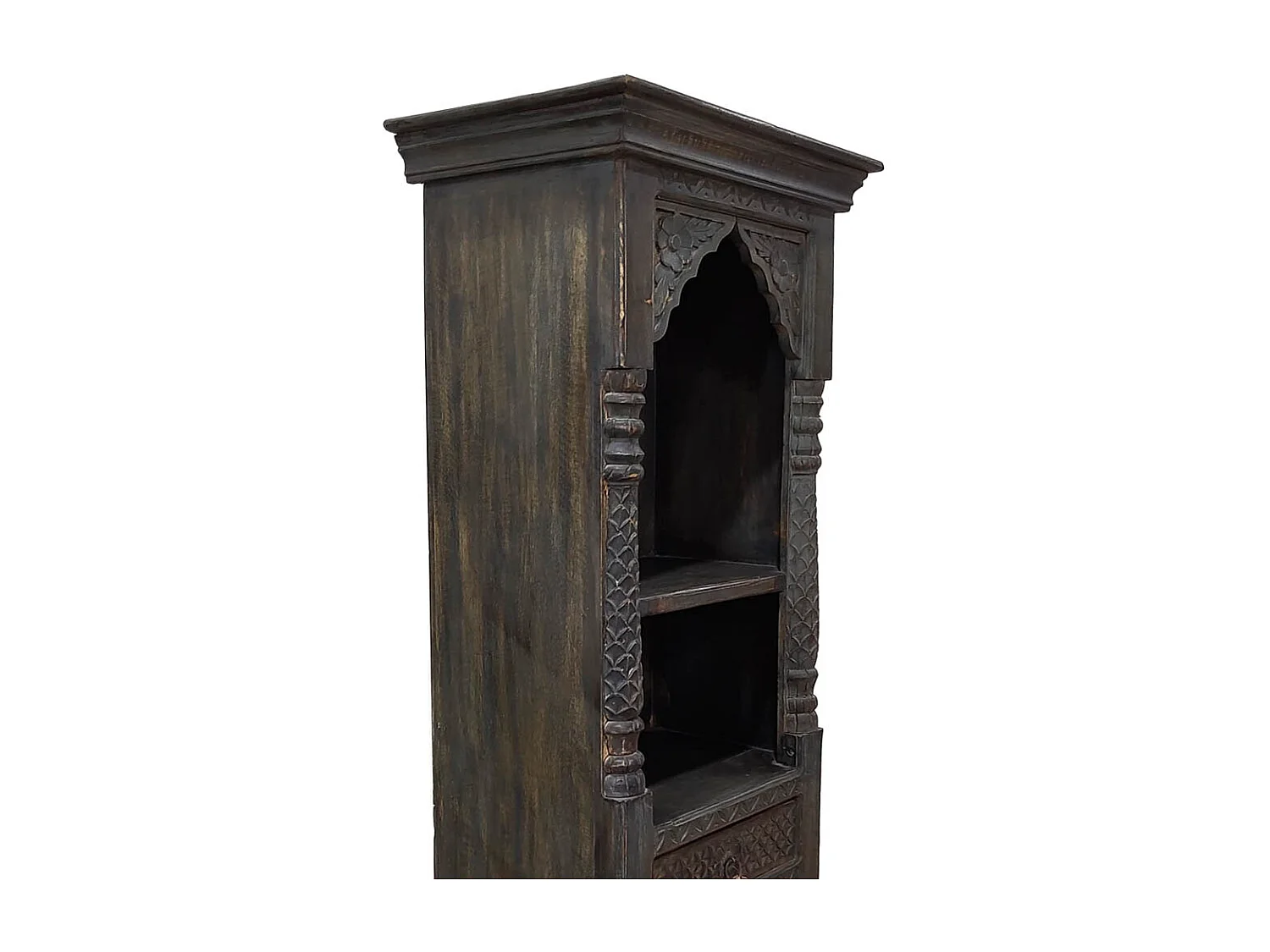 Estante artesanal em madeira castanha 57x38x180 cm