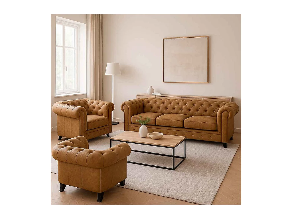 Fauteuil beige 110x81x77 cm