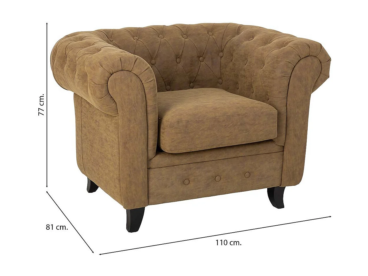 Sillón bege 110x81x77cm