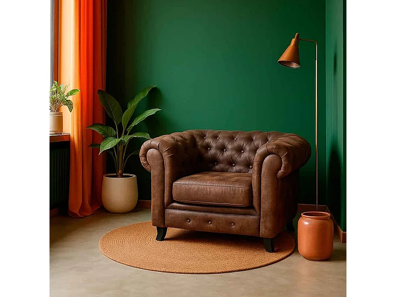 Sillón castanho 110x81x77cm