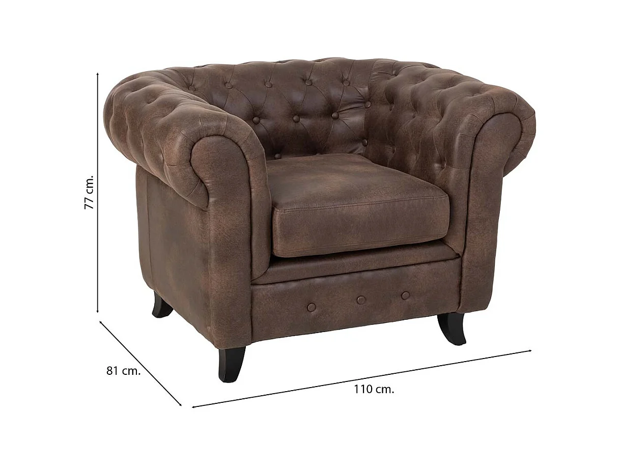 Fauteuil marron 110x81x77 cm