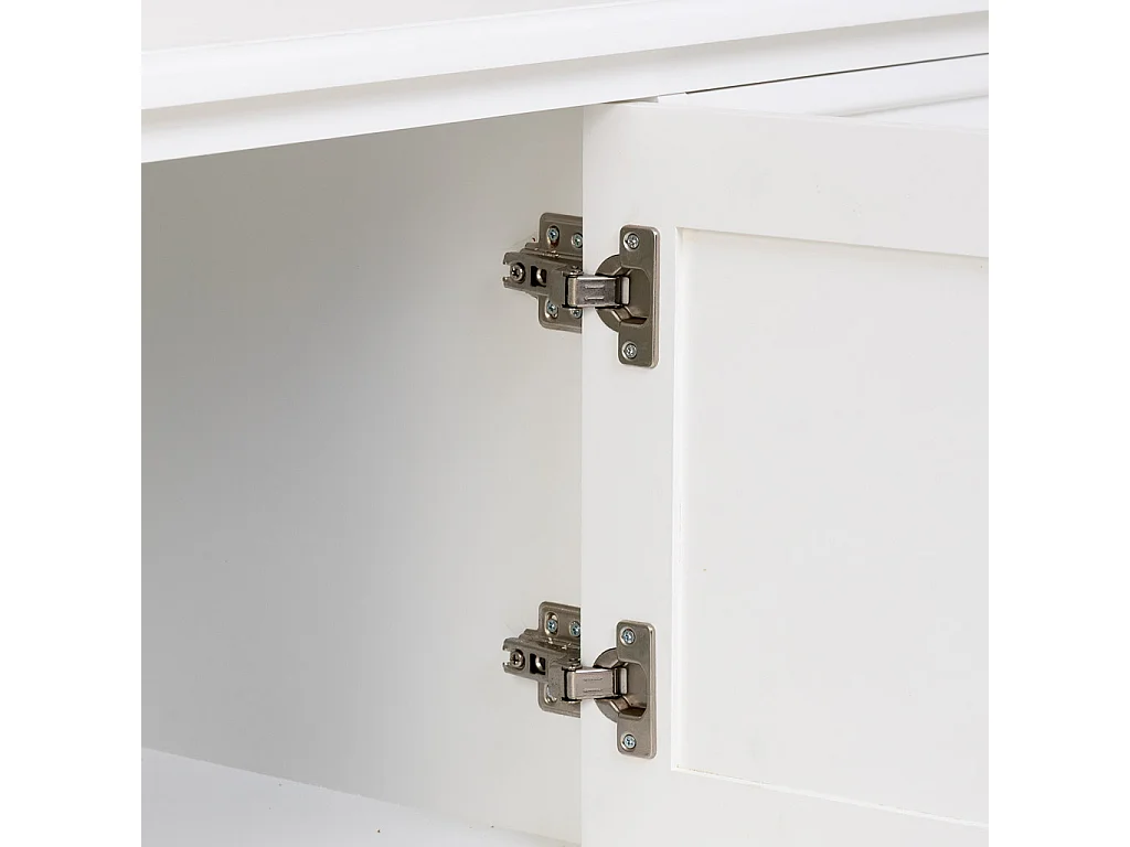 Mueble bajo de Madera blanco con 2 puertas y 4 cajones 154x45x51.5h cm