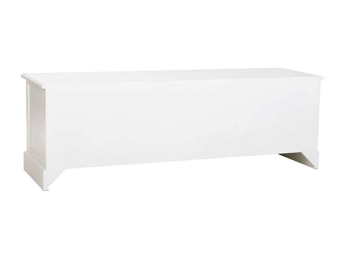 Mueble bajo de Madera blanco con 2 puertas y 4 cajones 154x45x51.5h cm