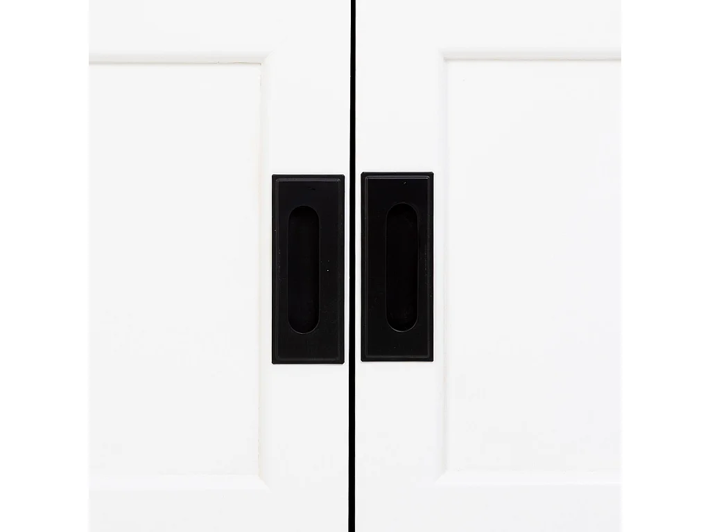 Mueble bajo de Madera blanco con 2 puertas y 4 cajones 154x45x51.5h cm