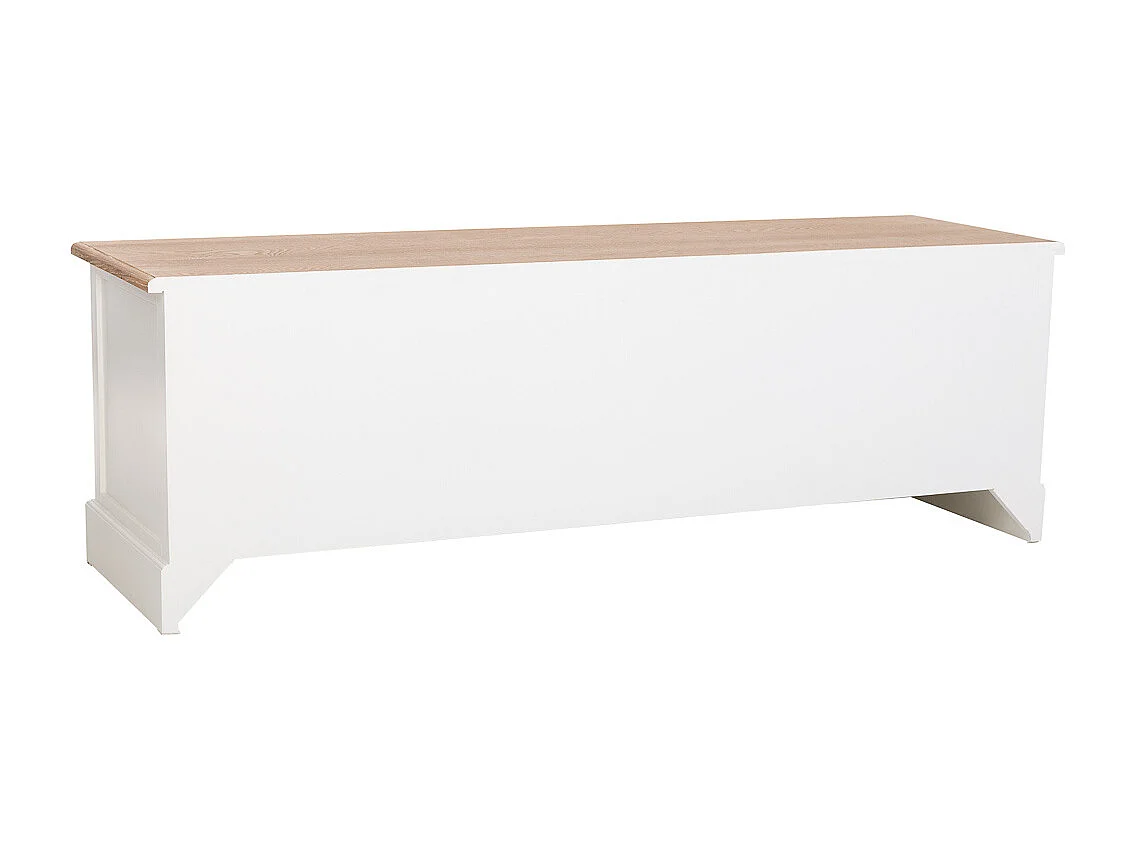 Mueble bajo de Madera blanco 2 puertas y 4 cajones 154x45x51.5h cm