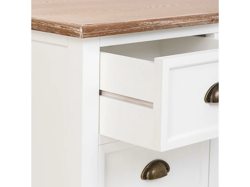 Mueble bajo de Madera blanco 2 puertas y 4 cajones 154x45x51.5h cm