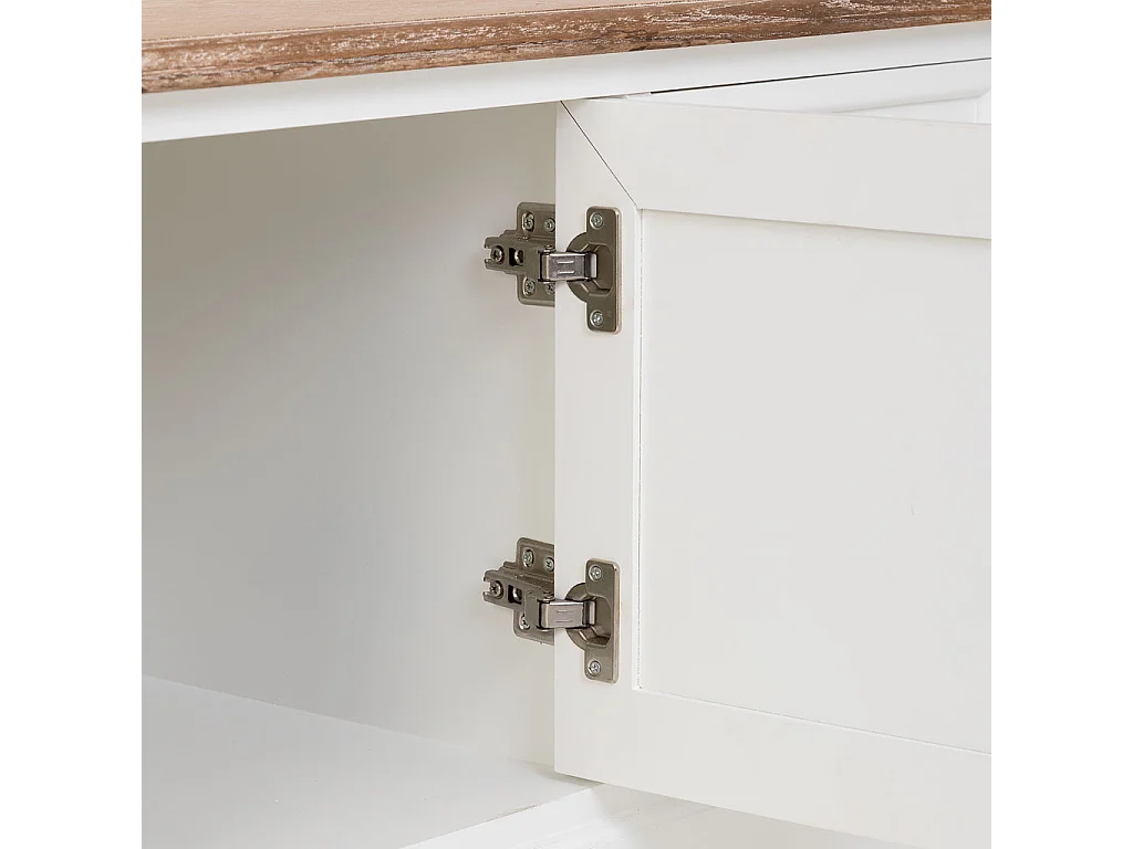 Mueble bajo de Madera blanco 2 puertas y 4 cajones 154x45x51.5h cm