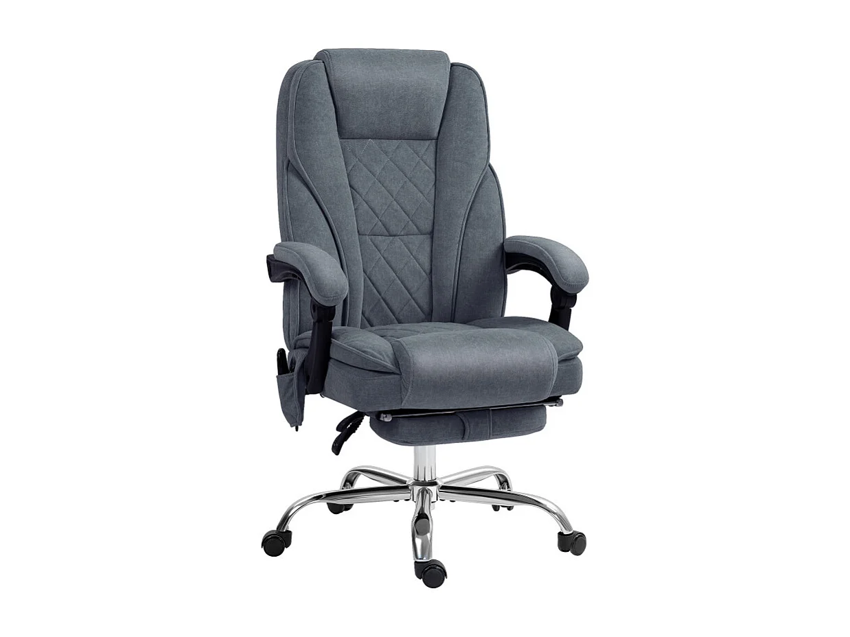 Fauteuil de bureau massant inclinable velours LORENDA gris