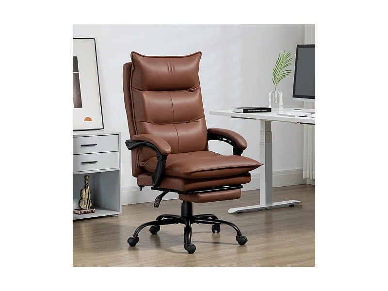 Fauteuil de bureau massant chauffant JANUO marron et noir