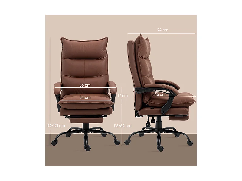 Fauteuil de bureau massant chauffant JANUO marron et noir