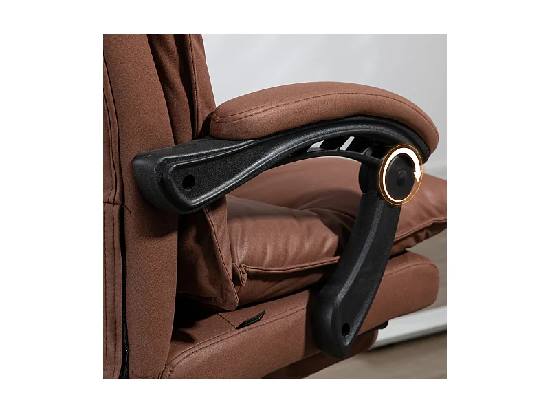 Fauteuil de bureau massant chauffant JANUO marron et noir