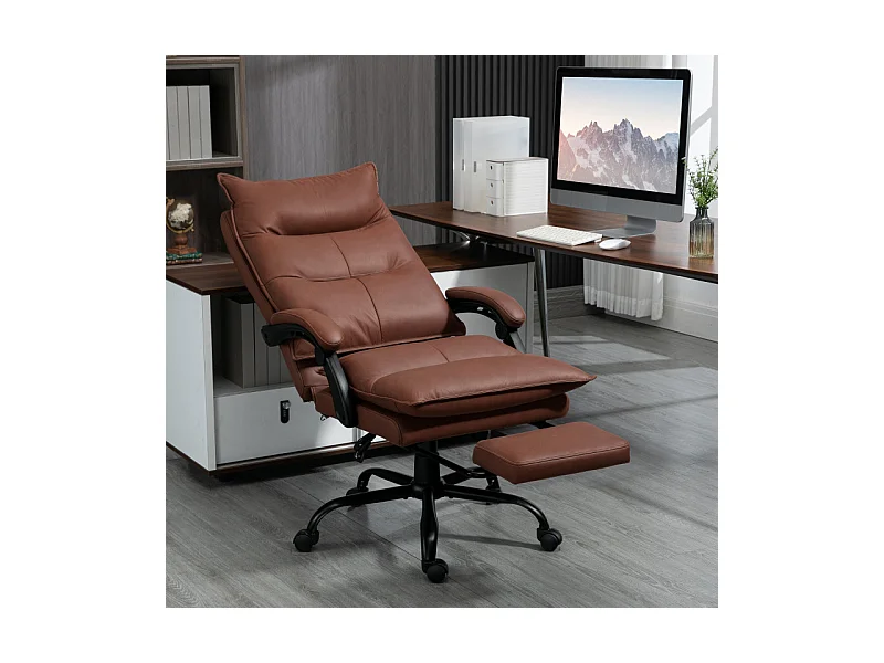 Fauteuil de bureau massant chauffant JANUO marron et noir