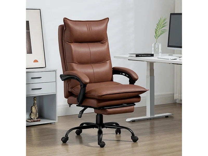 Fauteuil de bureau massant chauffant JANUO marron et noir