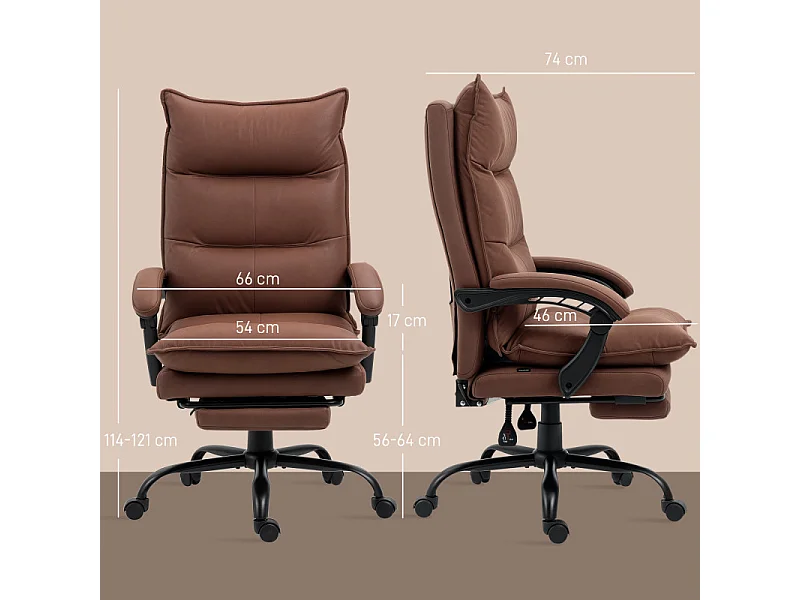 Fauteuil de bureau massant chauffant JANUO marron et noir