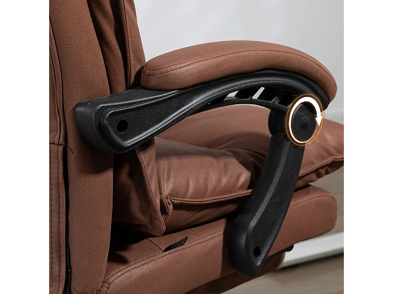 Fauteuil de bureau massant chauffant JANUO marron et noir