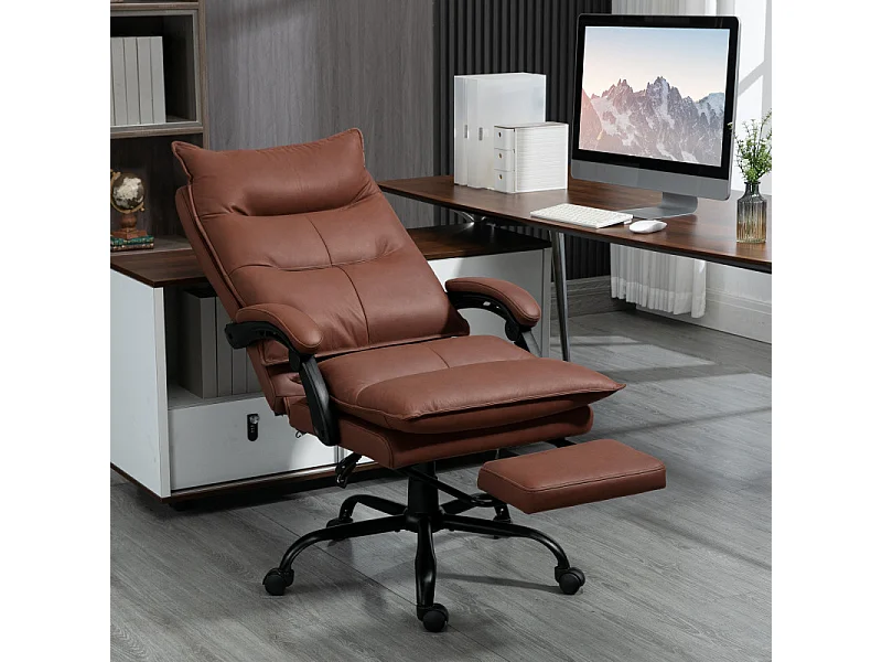 Fauteuil de bureau massant chauffant JANUO marron et noir