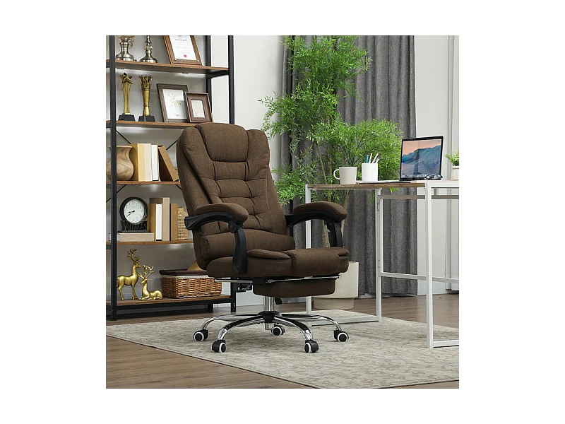 Fauteuil de bureau manager dossier inclinable HARRISON lin beige
