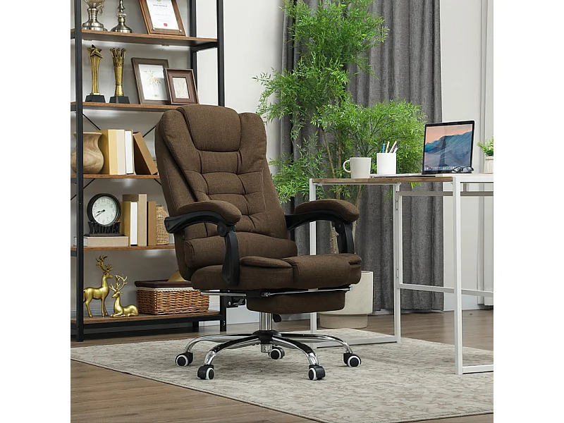 Fauteuil de bureau manager dossier inclinable HARRISON lin beige