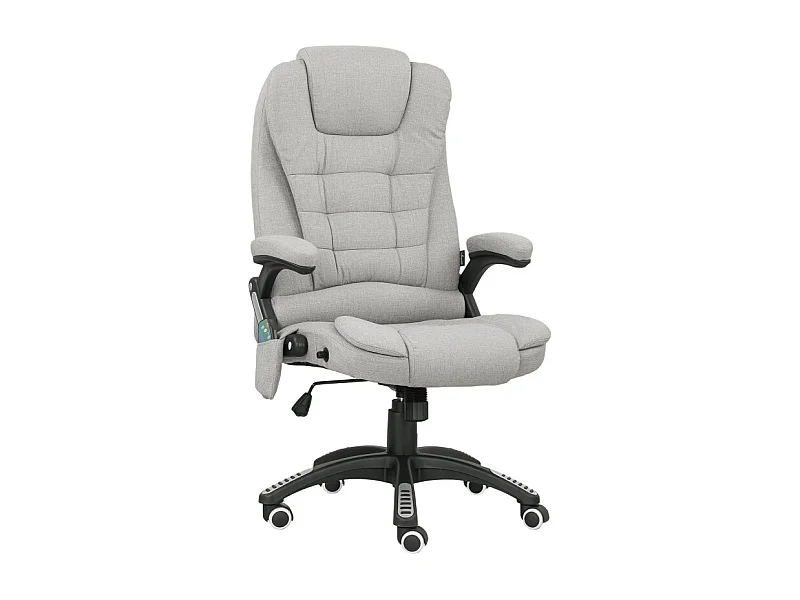 Fauteuil de bureau direction massant chauffant MATILDA gris clair