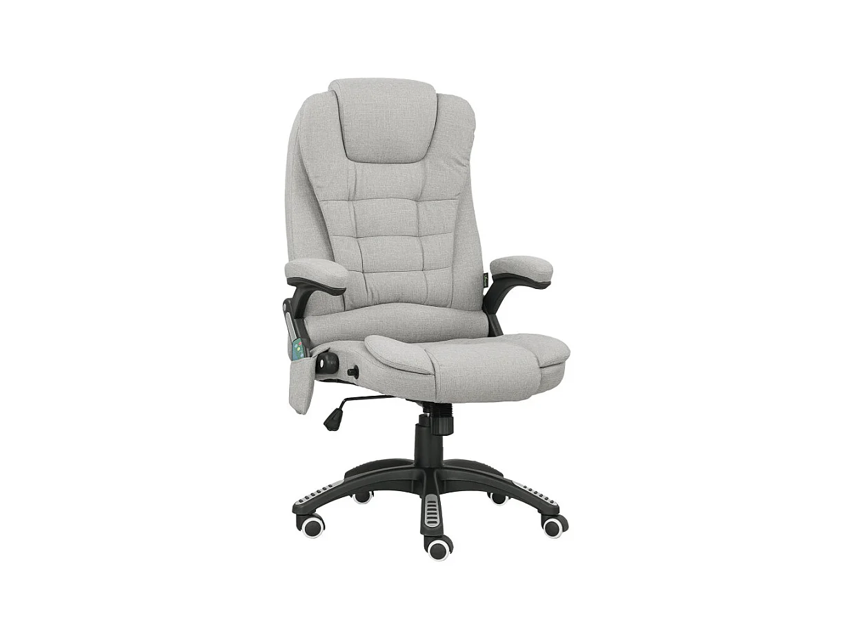 Fauteuil de bureau direction massant chauffant MATILDA gris clair