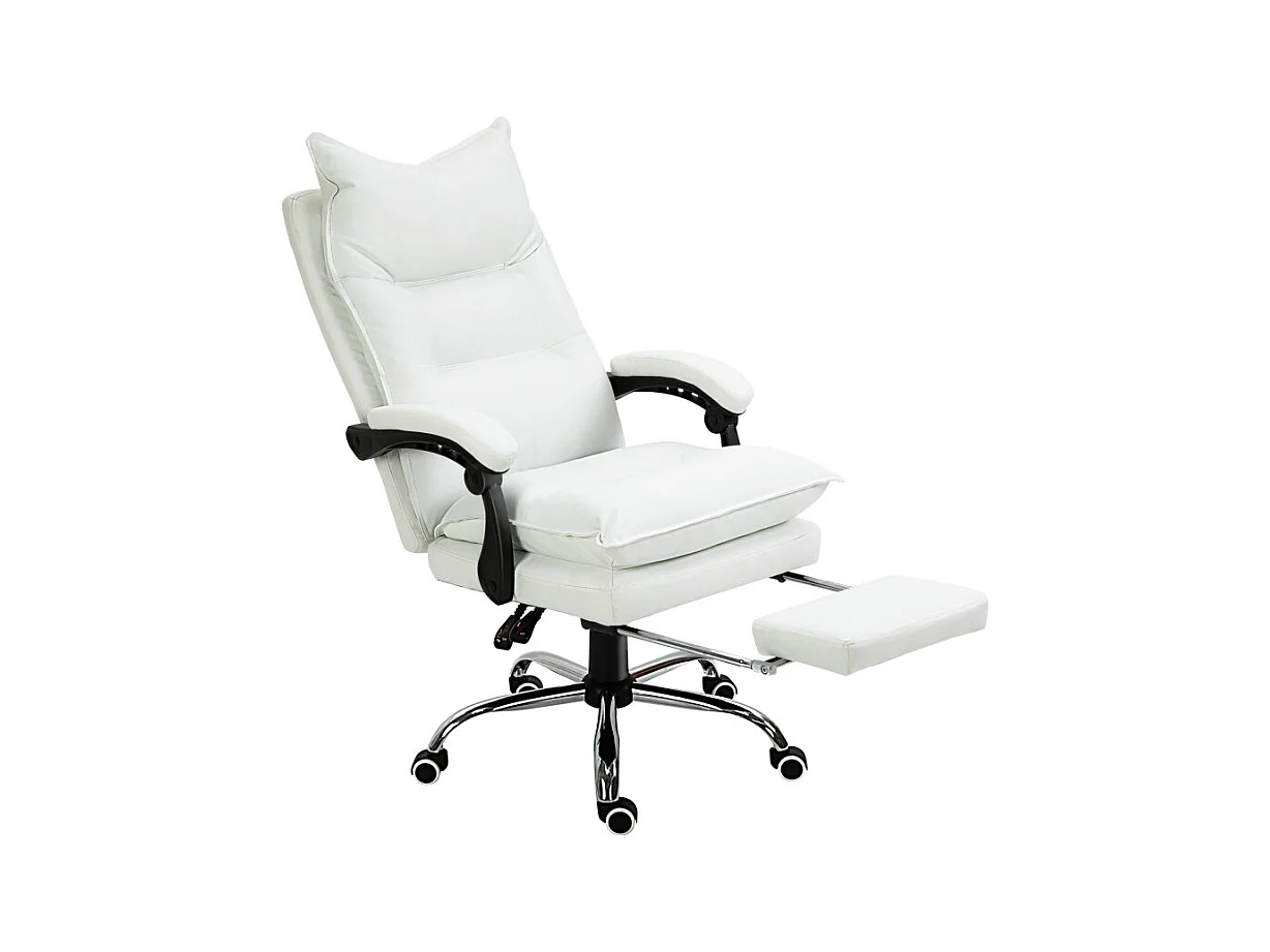 Fauteuil de bureau direction avec repose-pied CALIF blanc