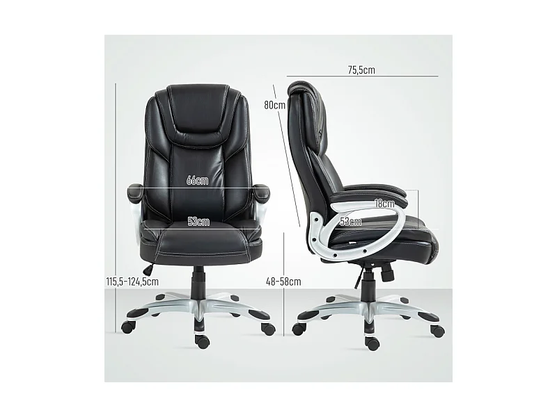 Chaise de bureau direction bascule RICCARDO noire