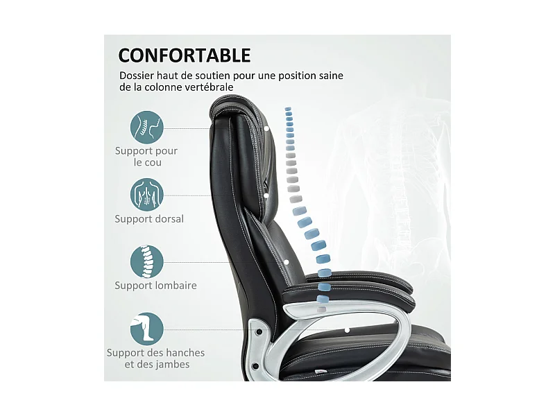 Chaise de bureau direction bascule RICCARDO noire