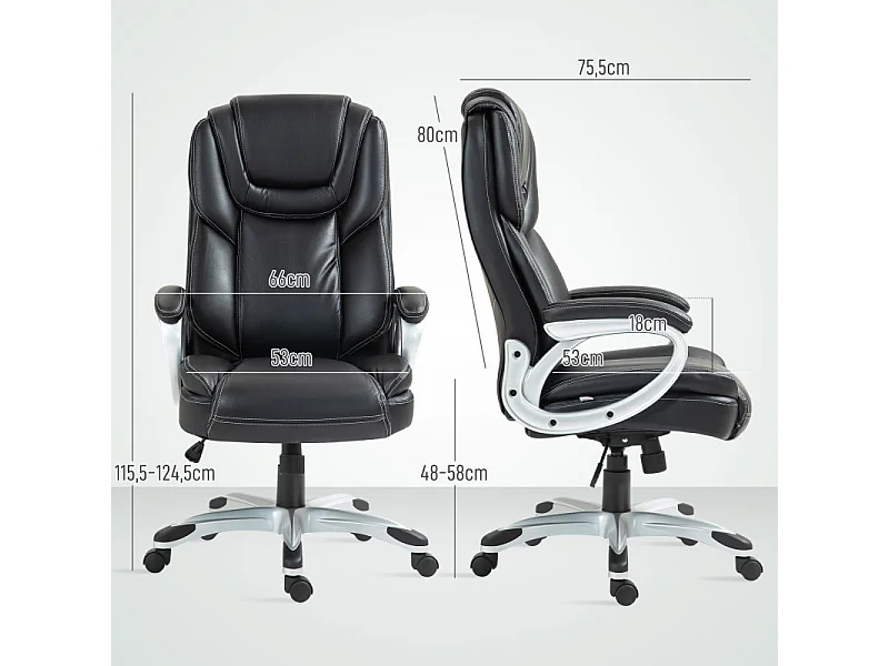 Chaise de bureau direction bascule RICCARDO noire