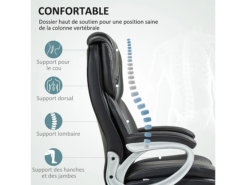 Chaise de bureau direction bascule RICCARDO noire