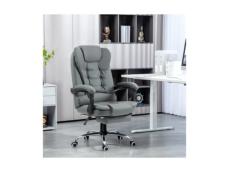 Fauteuil de bureau manager inclinable repose-pied HELMUT gris