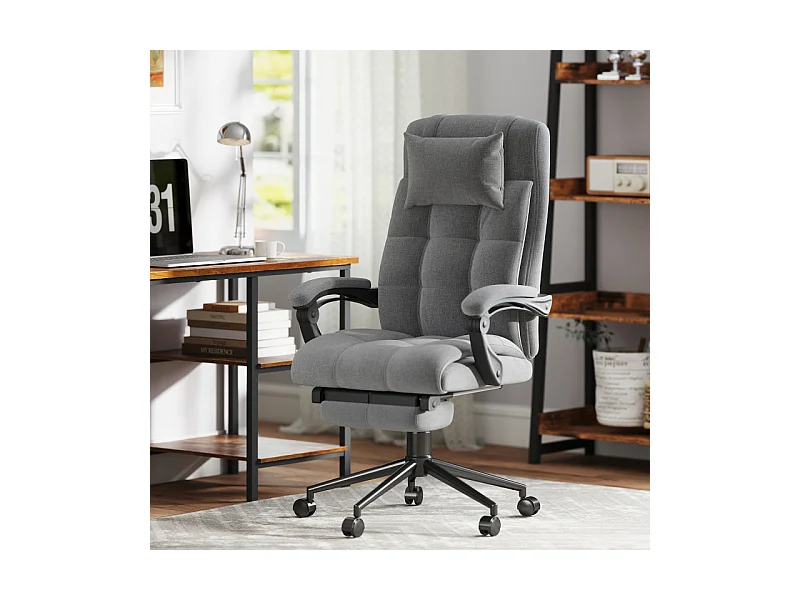 Chaise de bureau massante et chauffante LOVITTO grise