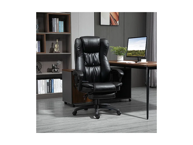 Fauteuil bureau massant inclinable réglable VINCETTO noir