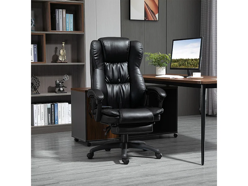 Fauteuil bureau massant inclinable réglable VINCETTO noir