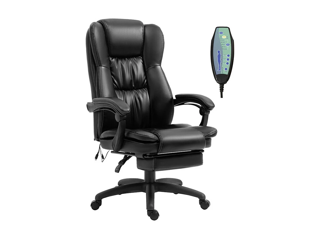 Fauteuil bureau massant inclinable réglable VINCETTO noir