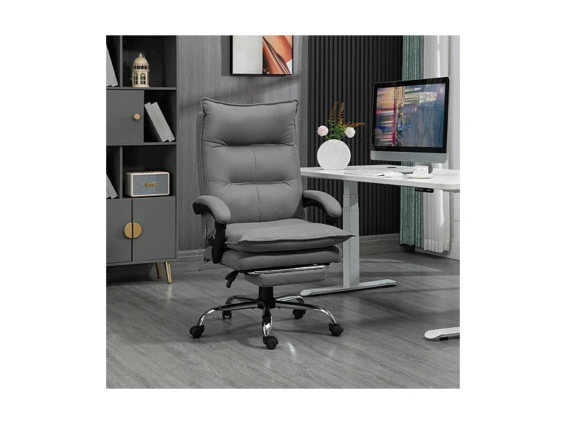 Fauteuil de bureau massant chauffant MONICA gris et noir