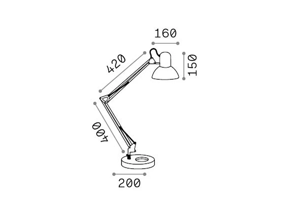 WALLY TL1, Lampe de table en métal noir et cuivre avec articulation, Ideal Lux
