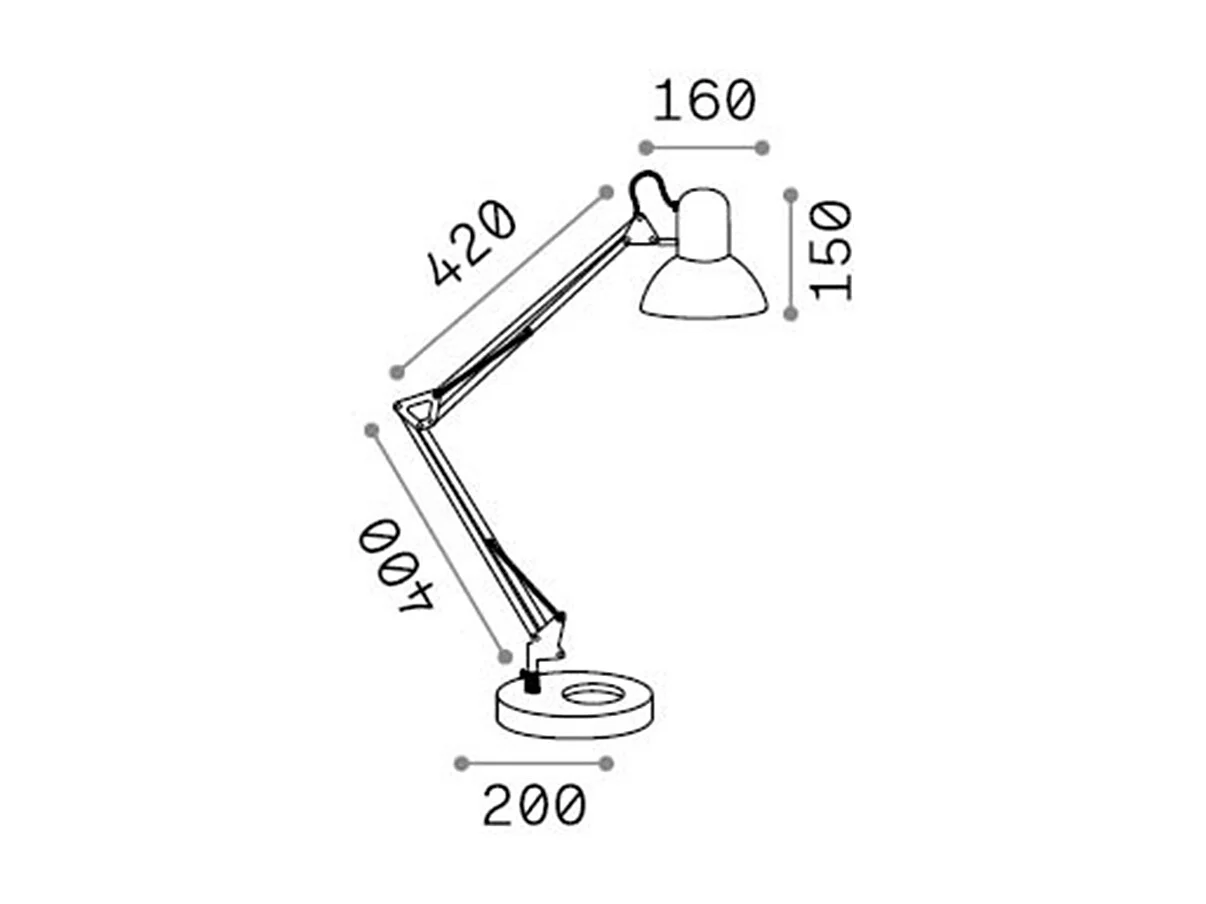 Ideal Lux WALLY Lampe de travail de bureau Blanc