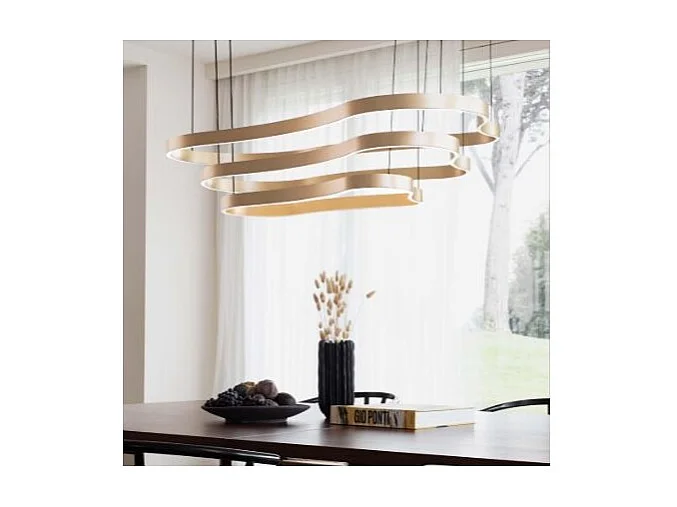 WAVES-1 SP, Suspension en métal doré, Ideal Lux