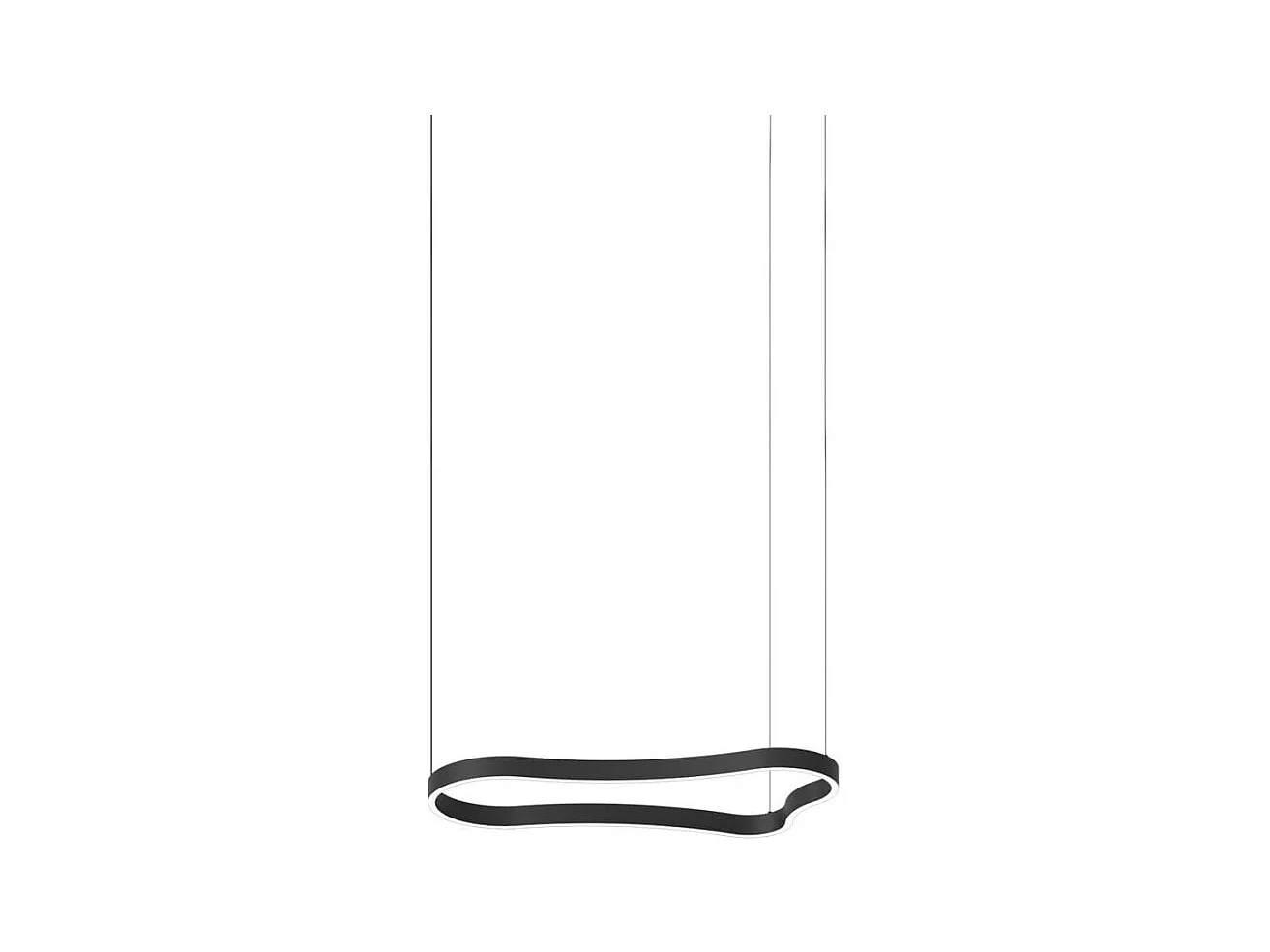 WAVES-1 SP, Sospensione in metallo nero, Ideal Lux