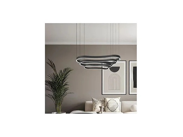 WAVES-3 SP, Suspension en métal noir, Ideal Lux