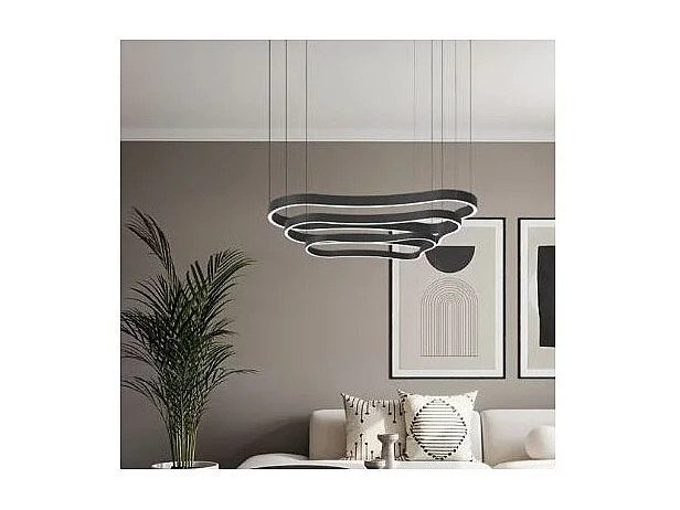 WAVES-3 SP, Suspension en métal noir, Ideal Lux