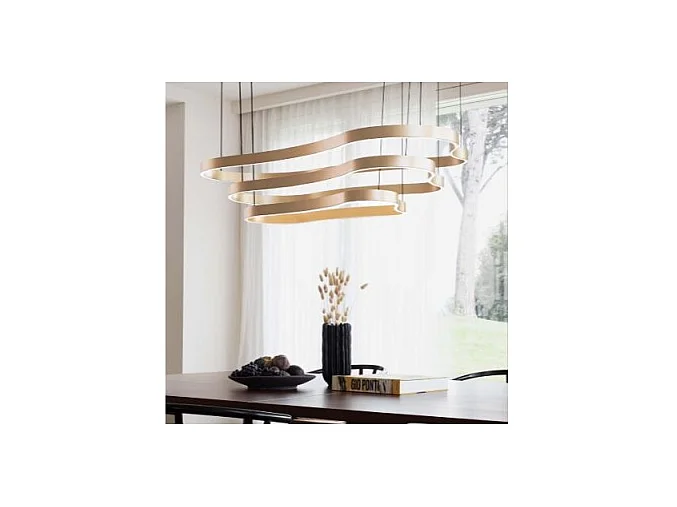 WAVES-2 SP, Suspension en métal doré, Ideal Lux