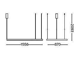 WAVES-3 SP, Suspension en métal doré, Ideal Lux