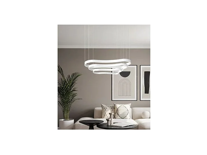 WAVES-1 SP, Suspension en métal blanc, Ideal Lux